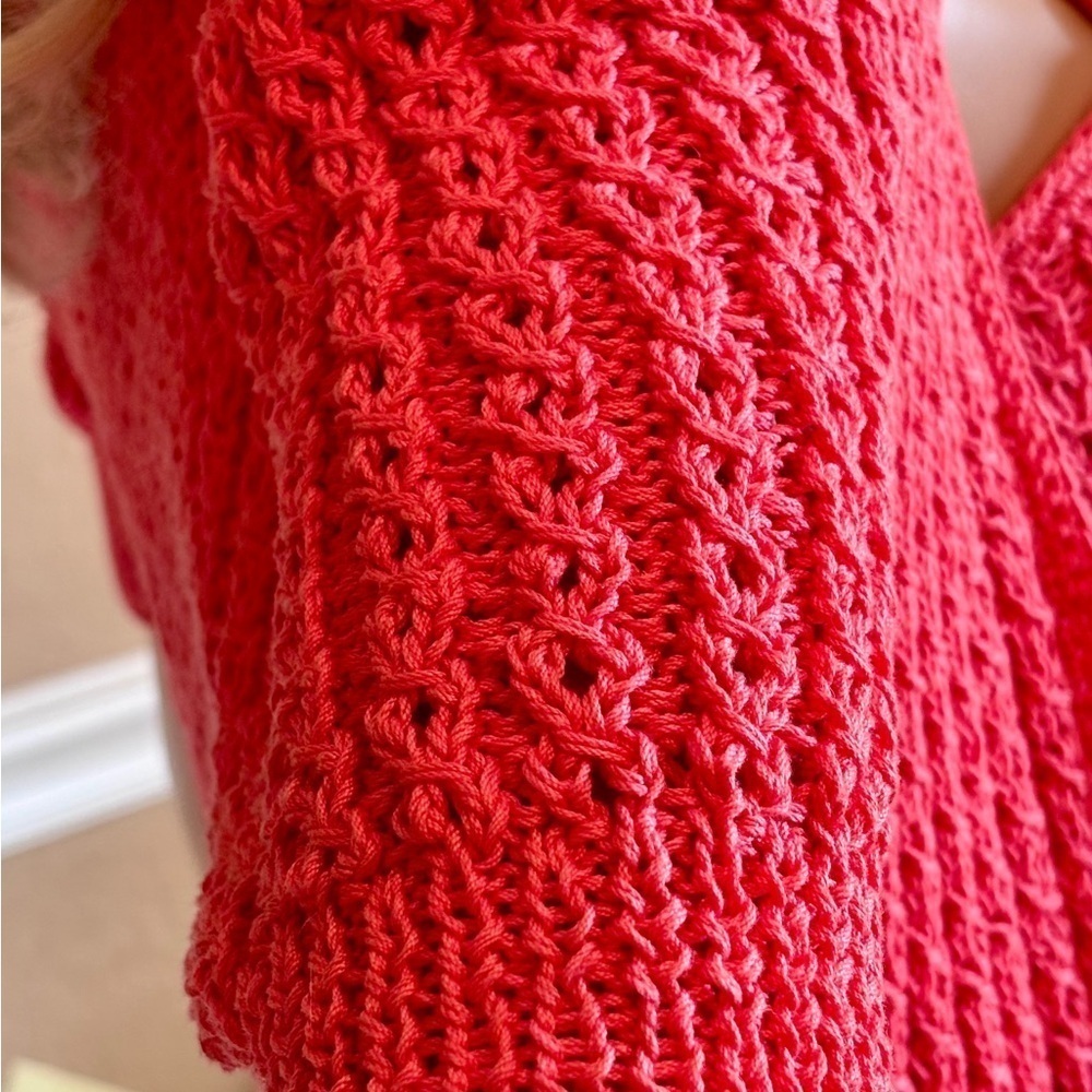 PEICE OF VERSAILLES PARIS.Handmade Sweater Set Coral SzM See Special Description - Picture 7 of 8